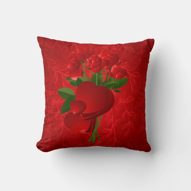 Subliminal Roses & Hearts American MoJo Pillow (Front)