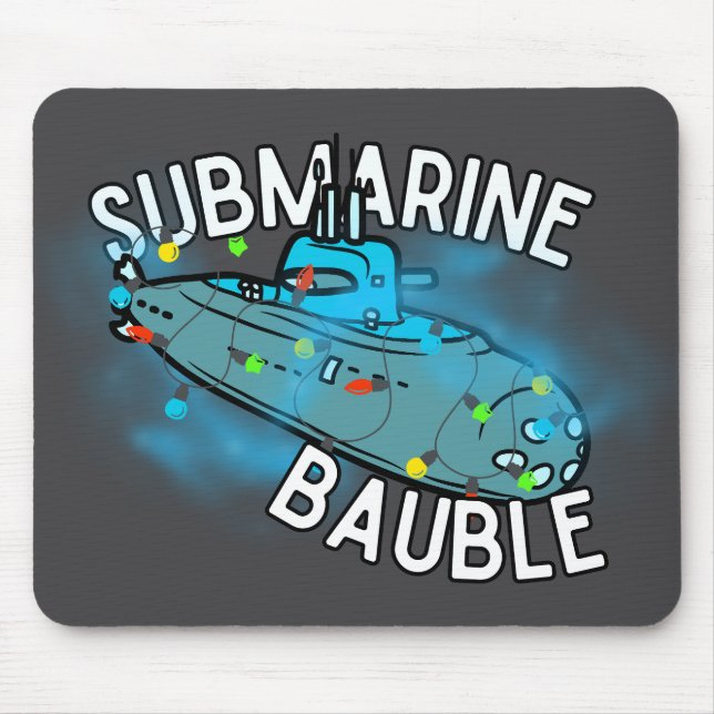 Submarine, bauble, christmas mouse pad (Front)