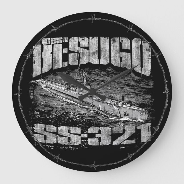 Submarine Besugo Round (Large) Acrylic Wall Clock (Front)