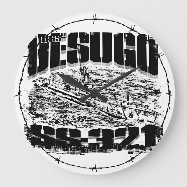 Submarine Besugo Round (Large) Acrylic Wall Clock (Front)