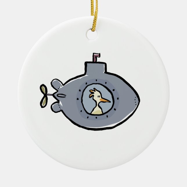 submarine bird ceramic ornament (Front)