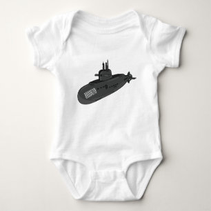 Submarine cartoon illustration baby bodysuit