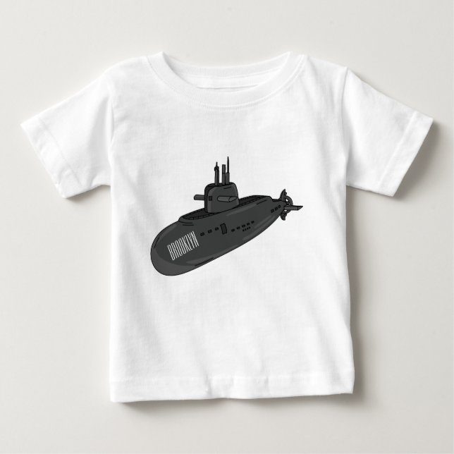 Submarine cartoon illustration baby T-Shirt (Front)