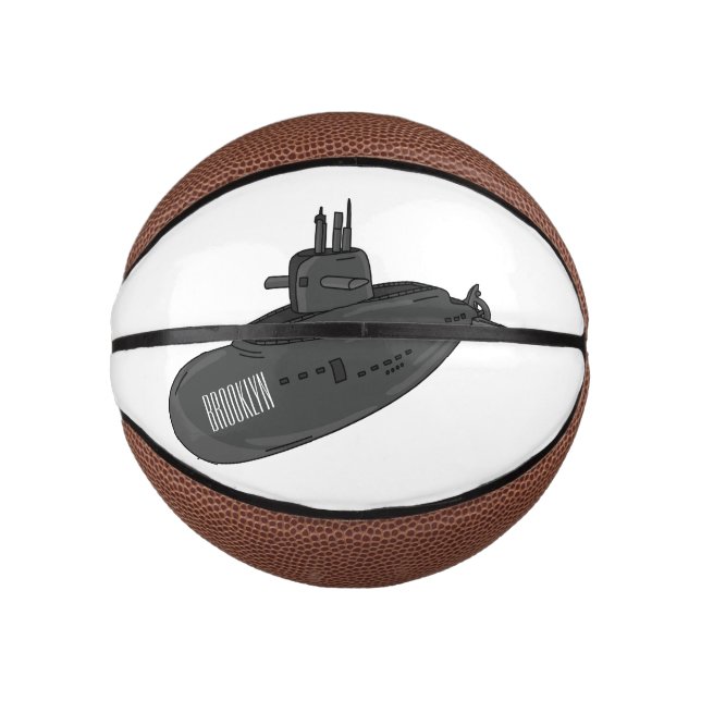 Submarine cartoon illustration mini basketball (Front)