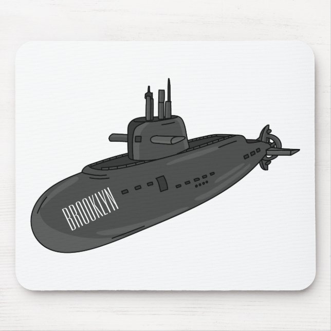 Submarine cartoon illustration mouse pad (Front)