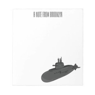 Submarine cartoon illustration  notepad