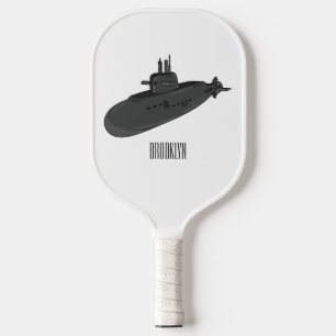 Submarine cartoon illustration pickleball paddle