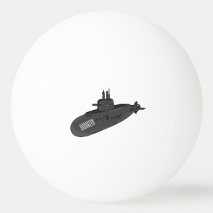 Submarine cartoon illustration ping pong ball