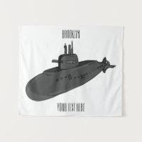 Submarine cartoon illustration