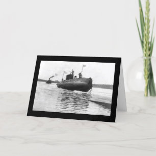 Submarine Launch Navy 1909 Card