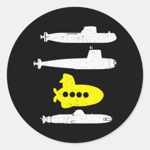Submarine Lover Ocean Nautical Submariner Classic Round Sticker