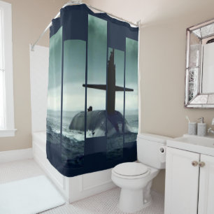 Submarine: Sail she may, shine she must Shower Curtain