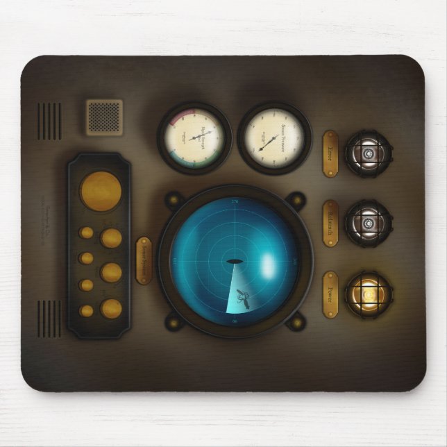 Submarine Ship Control Panel Sonar Steampunk Mouse Pad (Front)