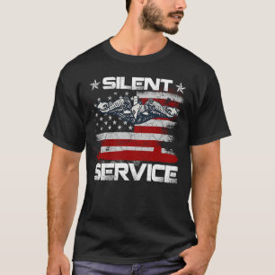 Submarine Silent Service Veteran American Flag Vet T-Shirt