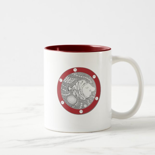 Submarine Sleepy Bignose Mug (Maroon) (Right)