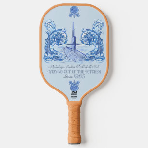 Submarine-themed preppy pickleball paddle