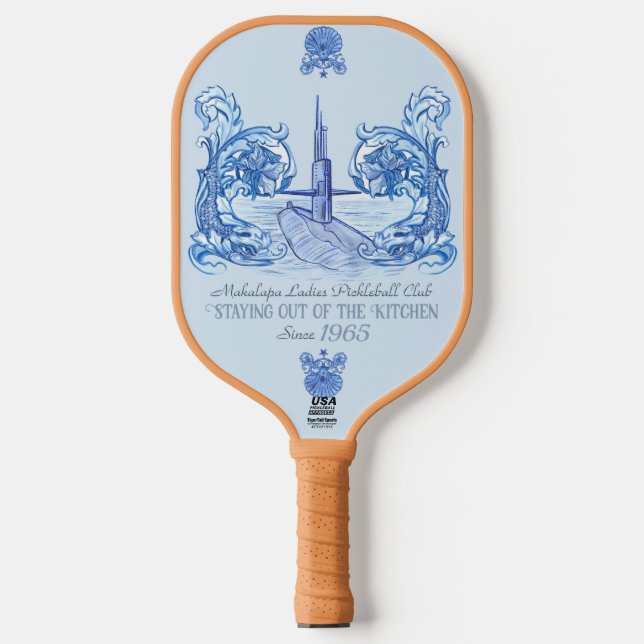 Submarine-themed preppy pickleball paddle (Front)