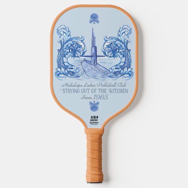 Submarine-themed preppy pickleball paddle (Front)