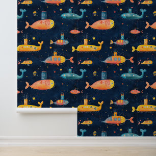 Submarine Vessel Underwater Ship Chalk Drawing Wallpaper