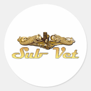Submarine Veteran Classic Round Sticker
