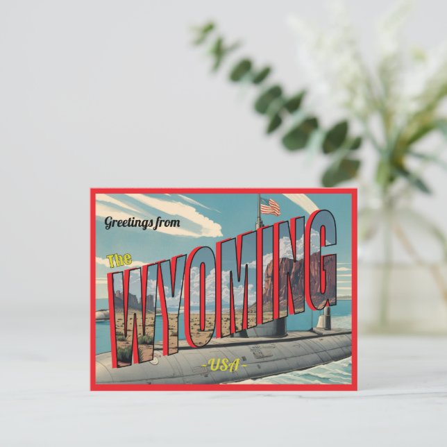 Submarine Wyoming For USA Retro Postcard (Standing Front)