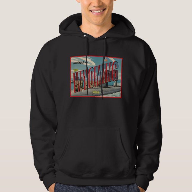 Submarine Wyoming For USA Retro Postcard Hoodie (Front)