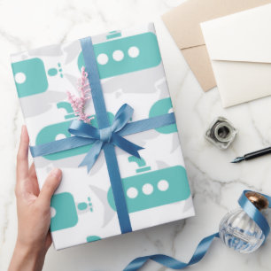 Submarines & Sharks Wrapping Paper