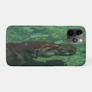 **"Submerged Serenity: A Hippo Swimming Gracefully iPhone 11 Pro Case