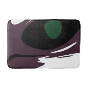 Submersion: Abstract Black, White, Purple & Green Bath Mat