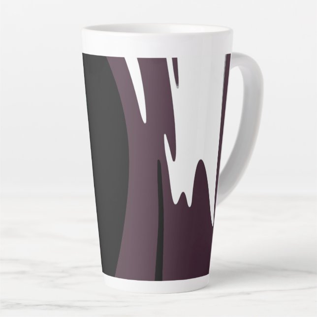 Submersion: Abstract Black, White, Purple & Green Latte Mug (Right Angle)