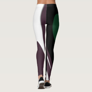 Submersion: Abstract Black, White, Purple & Green Leggings