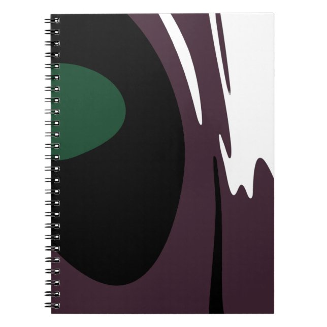 Submersion: Abstract Black, White, Purple & Green Notebook (Front)