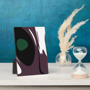 Submersion: Abstract Black, White, Purple & Green Plaque