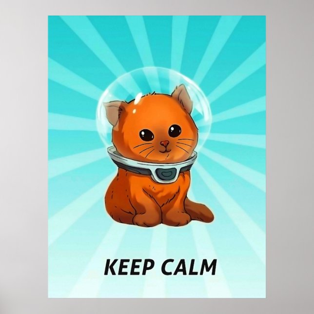 Subnautica Keep Calm Kitty Fixed Colour Poster (Front)
