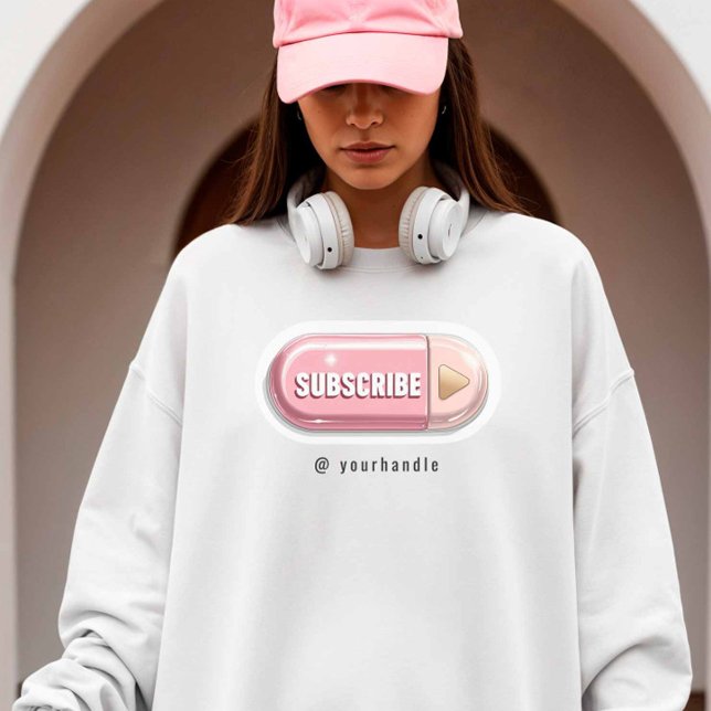 Subscribe Button + Social Media Name Influencer T-Shirt (Creator Uploaded)