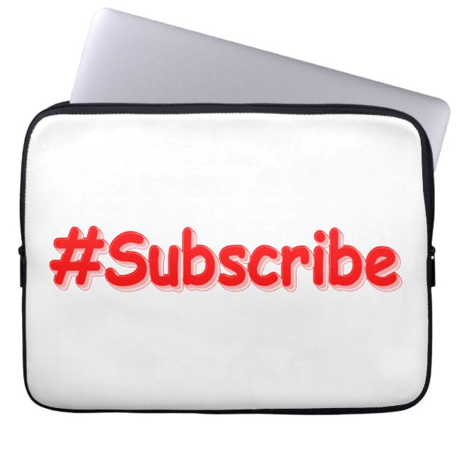 "#Subscribe" Cute Design. Buy Now Laptop Sleeve (Front)