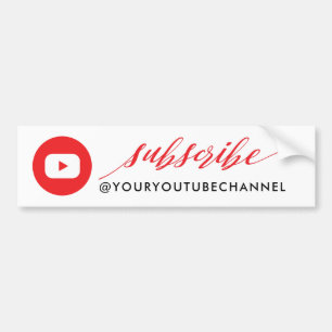 Subscribe Modern YouTube Social Media Bumper Sticker