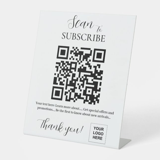Subscribe QR code Pedestal Sign (Front)