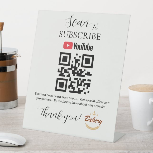 Subscribe QR Code Sign | YouTube | Bakery  (In SItu)