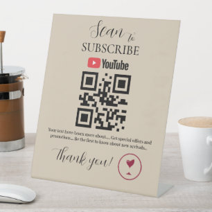 Subscribe QR Code Sign YouTube Bar