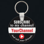 Subscribe to My Channel Button Key Ring<br><div class="desc">Promote your channel in a fun and eye-catching way with this “Subscribe to My Channel”. Perfect for podcasters, influencers, small business owners, artists, and online sellers. Great for entrepreneurs, handmade sellers, and creative business owners who want an easy, wearable way to market their channel and connect with new customers. 💖...</div>