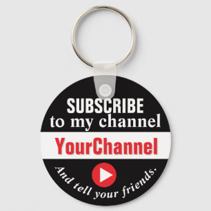 Subscribe to My Channel Button Key Ring