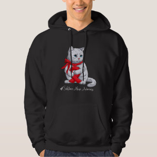 Substance Abuse Awareness Month Red Ribbon Cat Hoodie