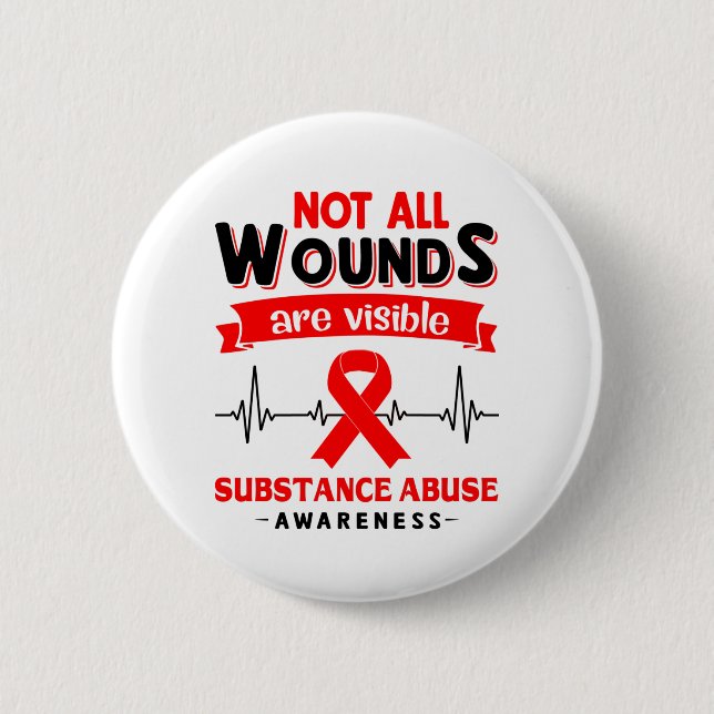 Substance Abuse Awareness Month Ribbon Gifts 6 Cm Round Badge (Front)