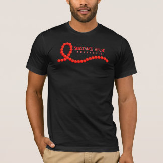 Substance Abuse Awareness Red Ribbon Beads T-Shirt