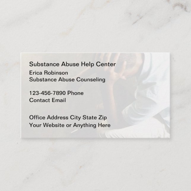 Substance Abuse Counseling Business Cards (Front)