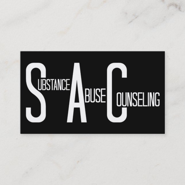 Substance Abuse Counseling Word Business Card (Front)
