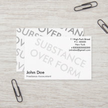 "Substance over Form"