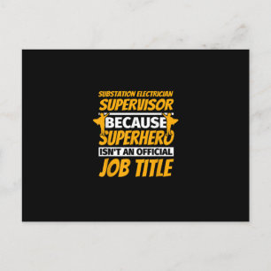 Substation Electrician Supervisor Funny Humour Gif Postcard