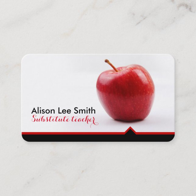 Substitute Teacher Business Card (Front)